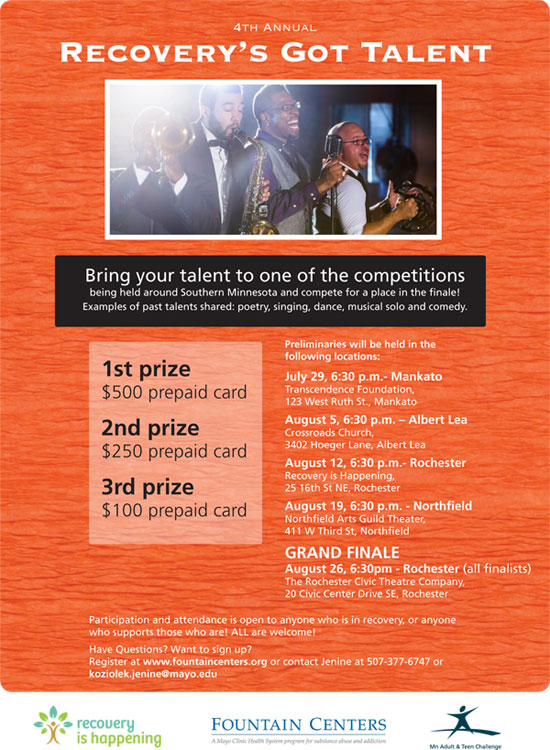 Recovery's Got Talent Flier