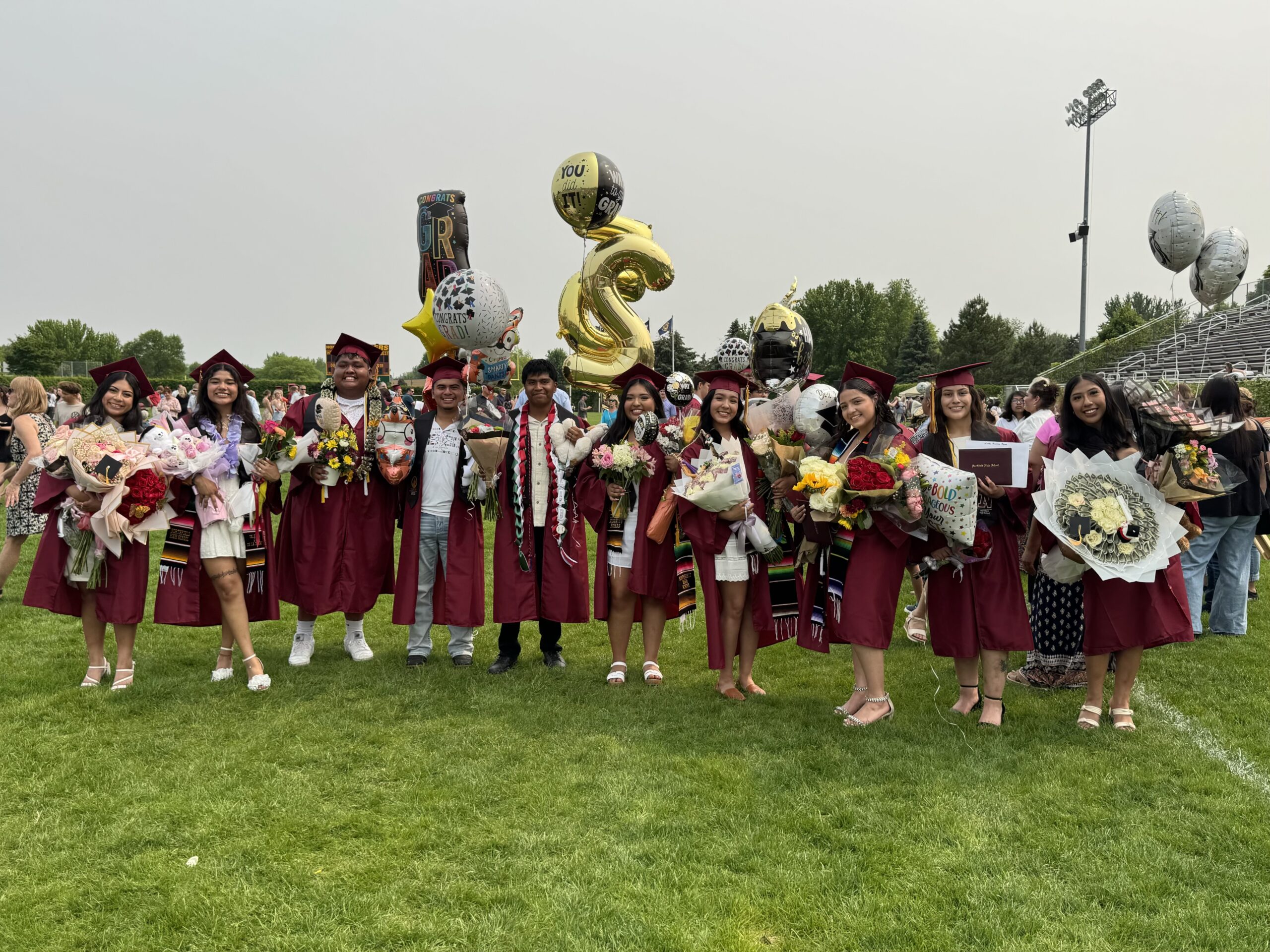 high school seniors celebrate graduation